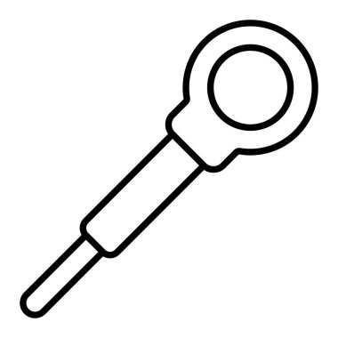 Mouth Ayna Simgesi, Basit Siyah ve Beyaz Vektör İllüstrasyonu