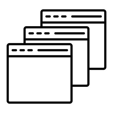 Açılır Satır simgesi, Basit Siyah ve Beyaz Vektör İllüstrasyonu