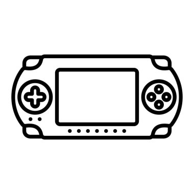 Konsol Simgesi, Basit Siyah ve Beyaz Vektör İllüstrasyonu