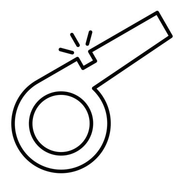 Islık Simgesi, Basit Siyah ve Beyaz Vektör İllüstrasyonu