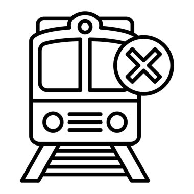 İptal Edilmiş Simge, Basit Siyah ve Beyaz Vektör İllüstrasyonu