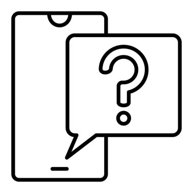 Soru çizgisi simgesi, Basit Siyah ve Beyaz Vektör İllüstrasyonu