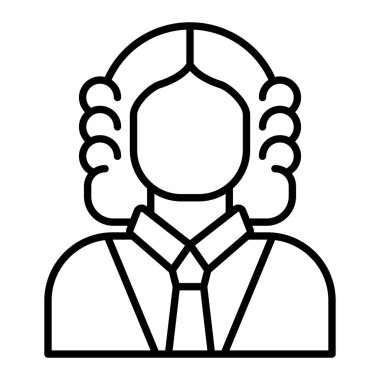 Yargıç satırı simgesi, Basit Siyah ve Beyaz Vektör İllüstrasyonu