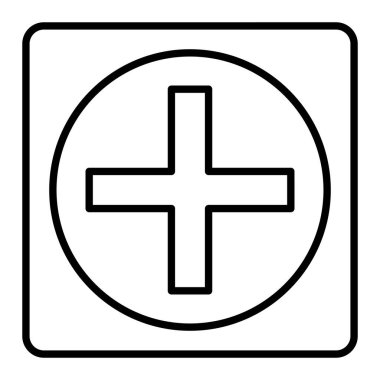 Satır simgesi ekle, Basit Siyah ve Beyaz Vektör İllüstrasyonu