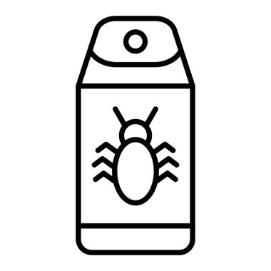 Böcek Kovucu Simgesi, Basit Siyah ve Beyaz Vektör İllüstrasyonu