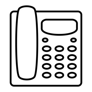 Sabit Hat Simgesi, Basit Siyah ve Beyaz Vektör İllüstrasyonu