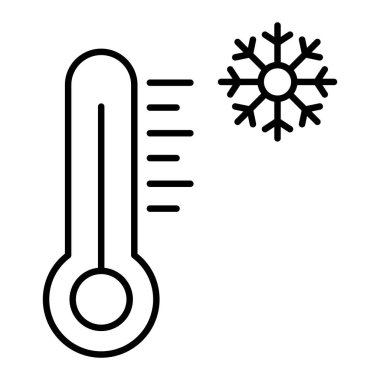 Soğuk Simge, Basit Siyah ve Beyaz Vektör İllüstrasyonu