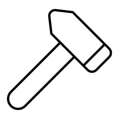 Tokmak Simgesi, Basit Siyah ve Beyaz Vektör İllüstrasyonu