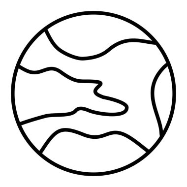 Genel Simge, Basit Siyah ve Beyaz Vektör İllüstrasyonu