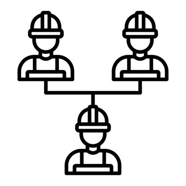 Takım çalışması Simgesi, Basit Siyah ve Beyaz Vektör İllüstrasyonu