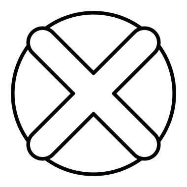 Simge Simgesini Kapat, Basit Siyah ve Beyaz Vektör İllüstrasyonu