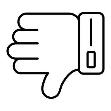 Simge Hoşlanmayan, Basit Siyah ve Beyaz Vektör İllüstrasyonu