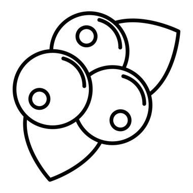 Siyah Böğürtlen Simgesi, Basit Siyah ve Beyaz Vektör İllüstrasyonu