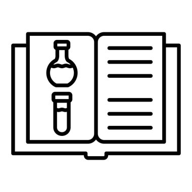 Kimya Simgesi, Basit Siyah ve Beyaz Vektör İllüstrasyonu