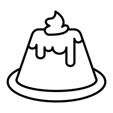 Krema Simgesi, Basit Siyah ve Beyaz Vektör İllüstrasyonu