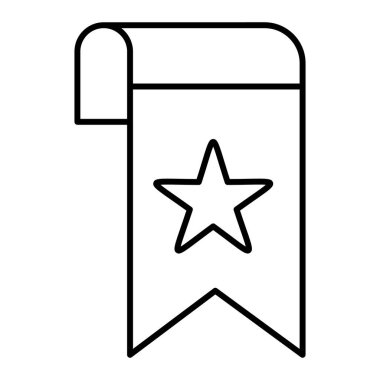 Yer İmleri Simgesi, Basit Siyah ve Beyaz Vektör İllüstrasyonu