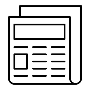 Haber Simgesi, Basit Siyah ve Beyaz Vektör İllüstrasyonu