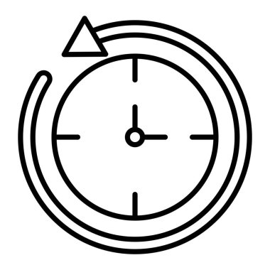 Geçmiş Simge, Basit Siyah ve Beyaz Vektör İllüstrasyonu