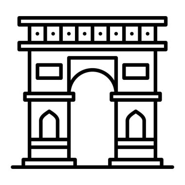 Zafer Yayı Simgesi, Basit Siyah ve Beyaz Vektör İllüstrasyonu