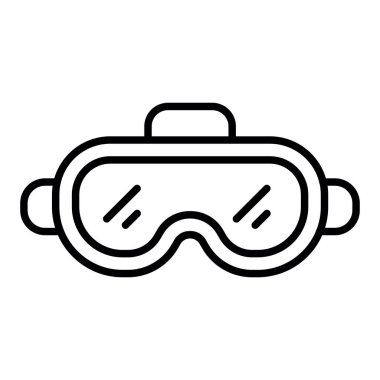 Gözlük satırı simgesi, Basit Siyah ve Beyaz Vektör İllüstrasyonu