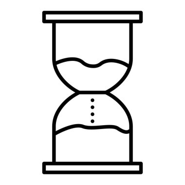 Kum Saati Simgesi, Basit Siyah ve Beyaz Vektör İllüstrasyonu