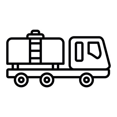 Water Cannons çizgi simgesi, Basit Siyah ve Beyaz Vektör İllüstrasyonu