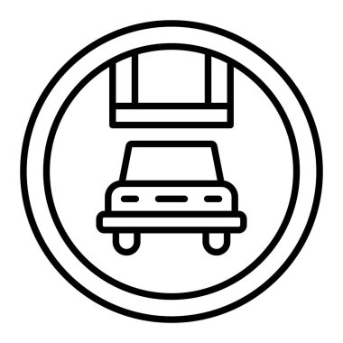 Azami Yükseklik Simgesi, Basit Siyah ve Beyaz Vektör İllüstrasyonu