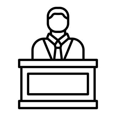 Yargıç satırı simgesi, Basit Siyah ve Beyaz Vektör İllüstrasyonu