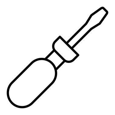 Tornavida Simgesi, Basit Siyah ve Beyaz Vektör İllüstrasyonu