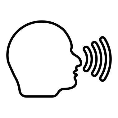 Millennial Voices çizgi simgesi, Basit Siyah ve Beyaz Vektör İllüstrasyonu