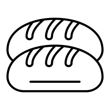 Ekmek Simgesi, Basit Siyah ve Beyaz Vektör İllüstrasyonu