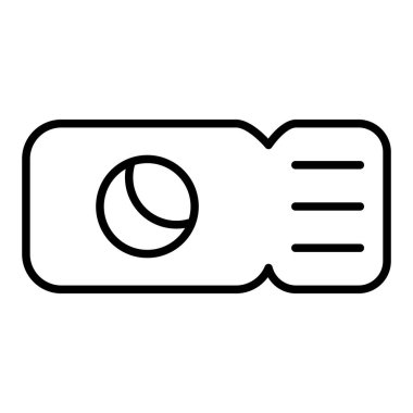 Kriket Bilet Satırı simgesi, Basit Siyah ve Beyaz Vektör İllüstrasyonu