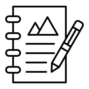 Not Simgesi, Basit Siyah ve Beyaz Vektör İllüstrasyonu