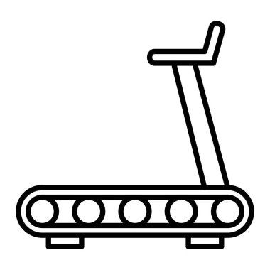 Koşu bandı Simgesi, Basit Siyah ve Beyaz Vektör İllüstrasyonu