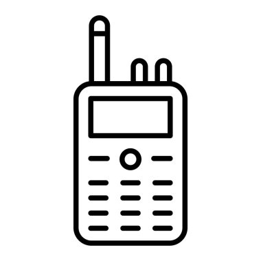 Telsiz Telsizi Simgesi, Basit Siyah ve Beyaz Vektör İllüstrasyonu