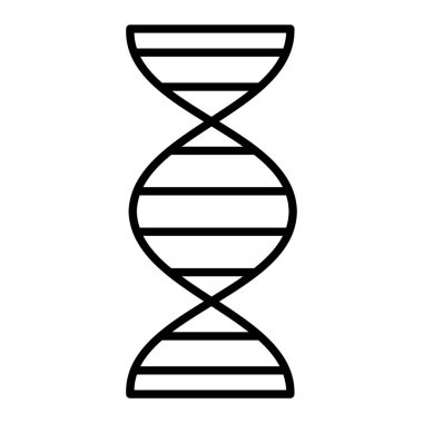 DNA Simgesi, Basit Siyah ve Beyaz Vektör İllüstrasyonu