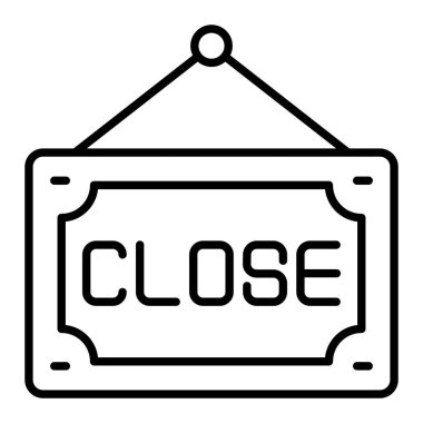 Satır simgesini kapat, Basit Siyah ve Beyaz Vektör İllüstrasyonu