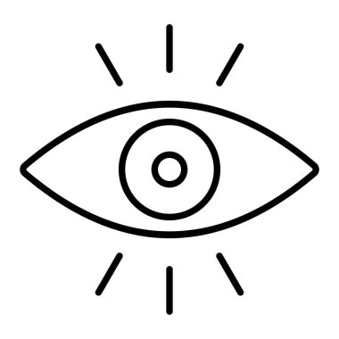 Göz Simgesi, Basit Siyah ve Beyaz Vektör İllüstrasyonu