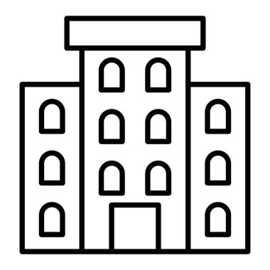 Ofis Simgesi, Basit Siyah ve Beyaz Vektör İllüstrasyonu