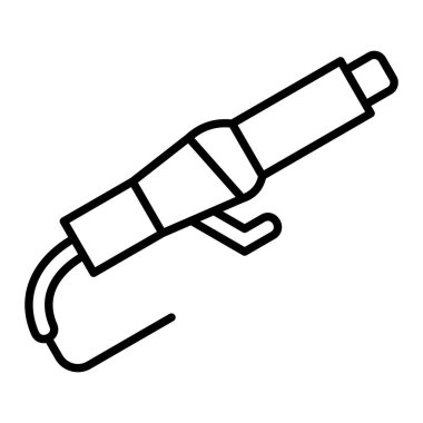 Saç Körü Simgesi, Basit Siyah ve Beyaz Vektör İllüstrasyonu