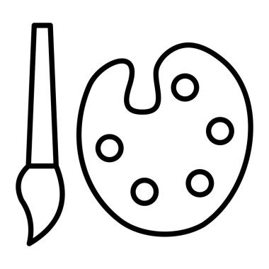 Palettle Simgesi, Basit Siyah ve Beyaz Vektör İllüstrasyonu