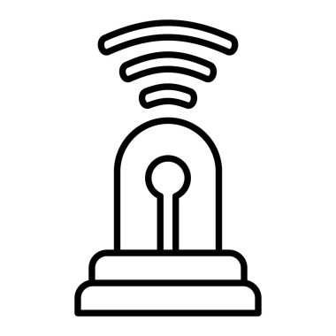 Siren Simgesi, Basit Siyah ve Beyaz Vektör İllüstrasyonu