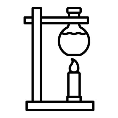 Mum Simgesi, Basit Siyah ve Beyaz Vektör İllüstrasyonu