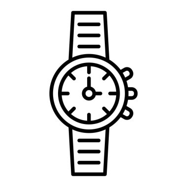 Kol İzleme Simgesi, Basit Siyah ve Beyaz Vektör İllüstrasyonu