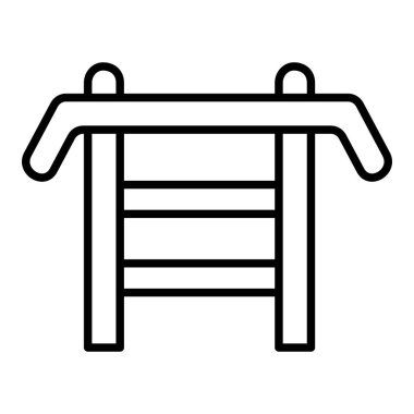 Spor Salonu Çubukları Simgesi, Basit Siyah ve Beyaz Vektör İllüstrasyonu