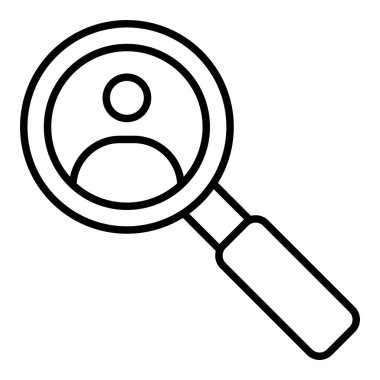 Simge Bul, Basit Siyah ve Beyaz Vektör İllüstrasyonu