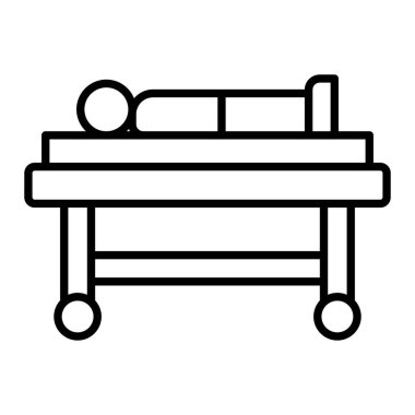 Ölü Vücut Çizgisi simgesi, Basit Siyah ve Beyaz Vektör İllüstrasyonu