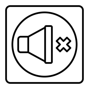 Sönük çizgi simgesi, Basit Siyah ve Beyaz Vektör İllüstrasyonu