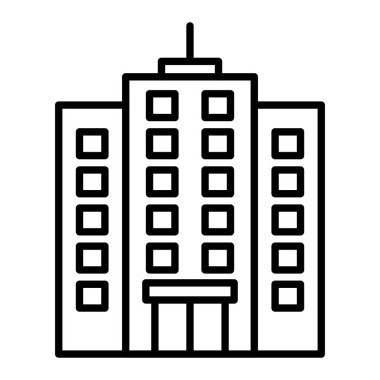 Gökdelen Simgesi, Basit Siyah ve Beyaz Vektör İllüstrasyonu