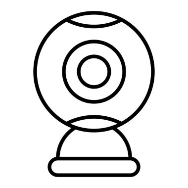 Web kamerası Simgesi, Basit Siyah ve Beyaz Vektör İllüstrasyonu